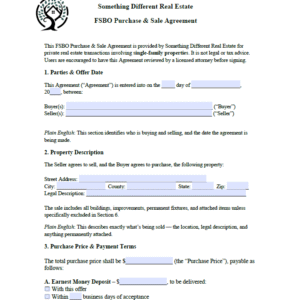 FSBO Purchase and Sales Agreement